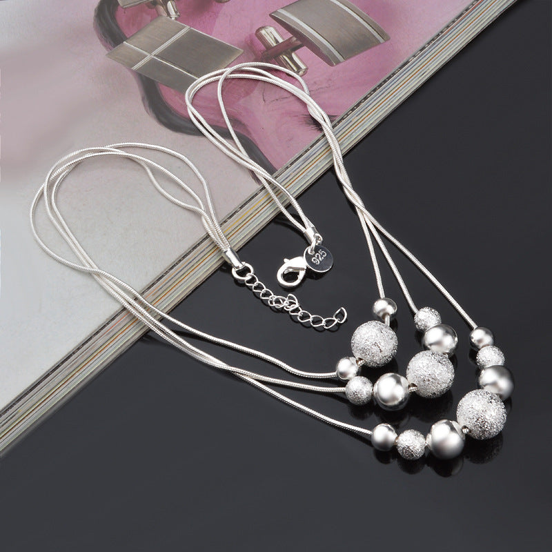 Silver-Tone Beaded Necklace