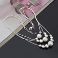 Silver-Tone Beaded Necklace