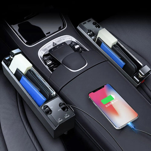 Car Seat Gap Organizer with Charging Cable