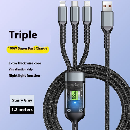3-in-1 Digital Display Fast-Charge Cable