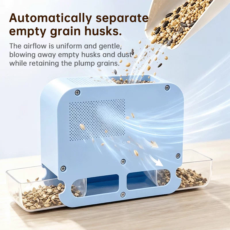 Bird seed husk separator