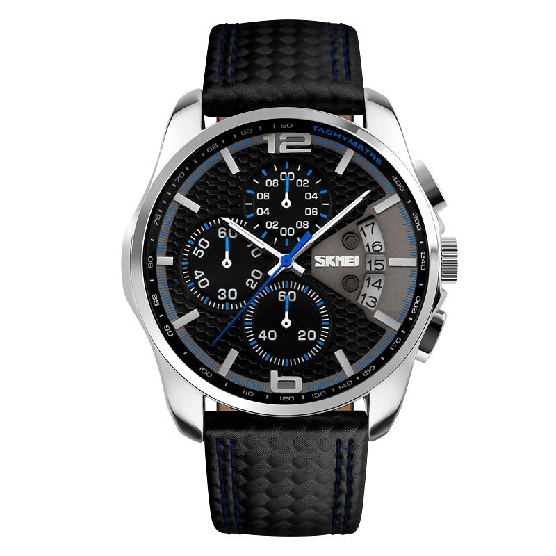 Leather Quartz Sport Watch