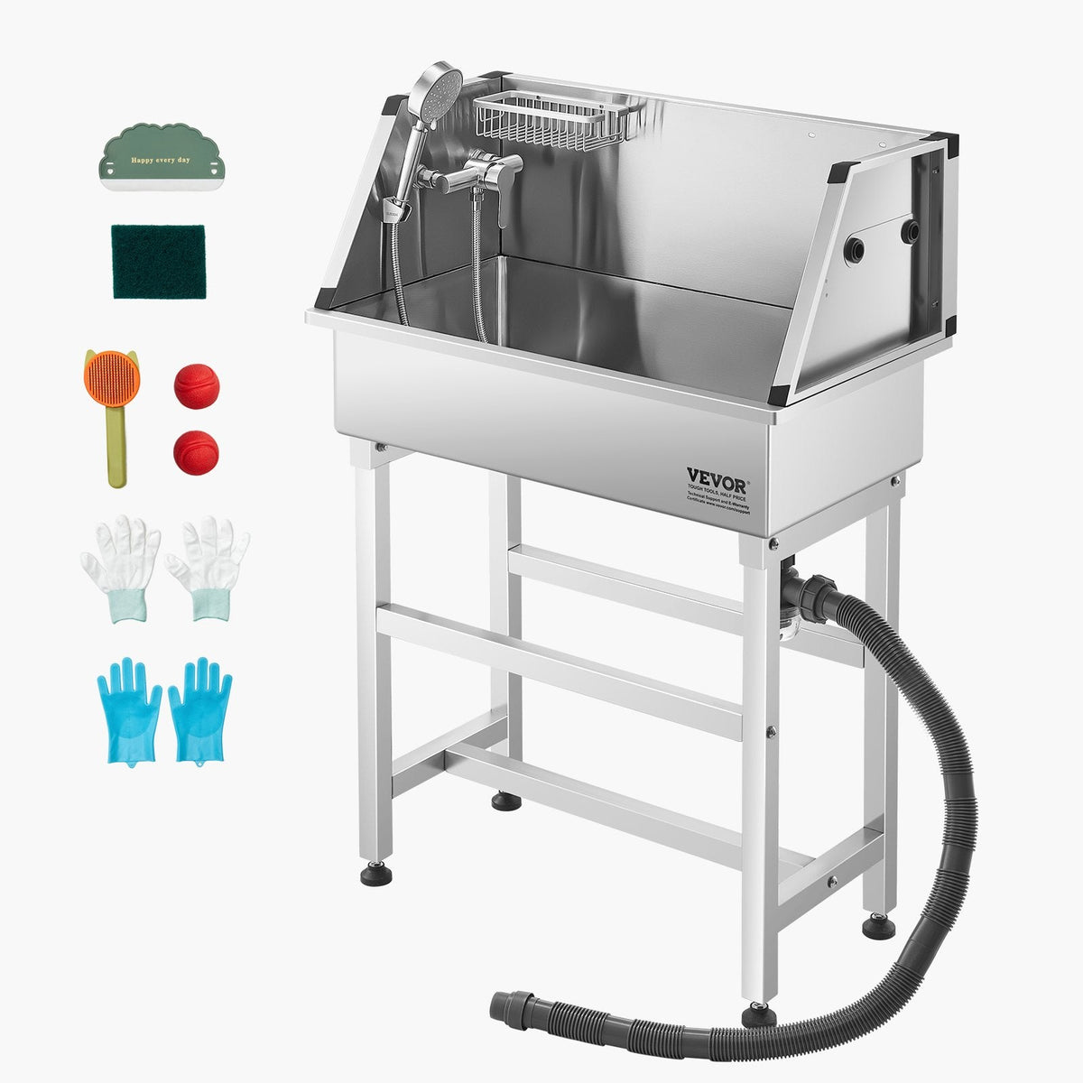 Professional pet grooming bath setup