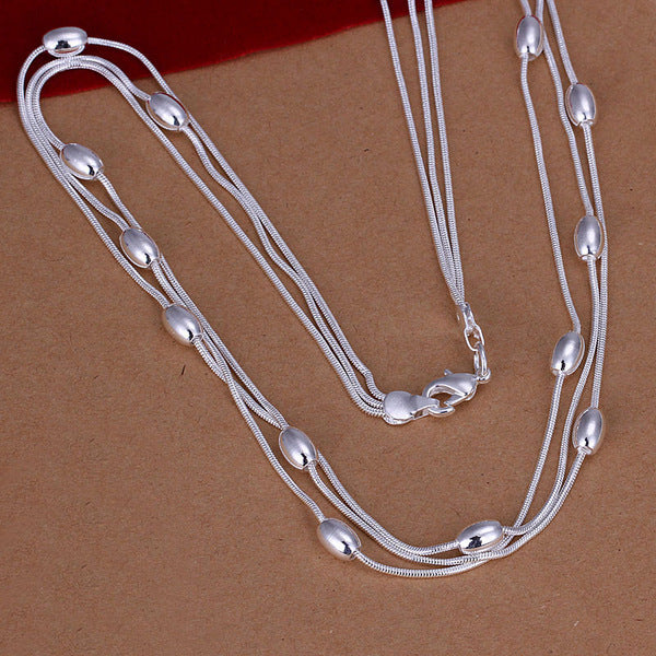 Silver-Tone Beaded Necklace